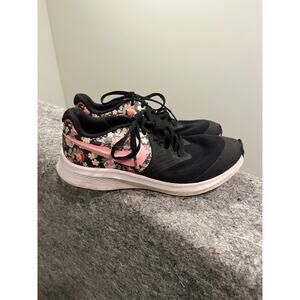 Nike Girls Star Runner 2 BV1723-001 Black Floral Running Shoes Sneakers Size 5Y